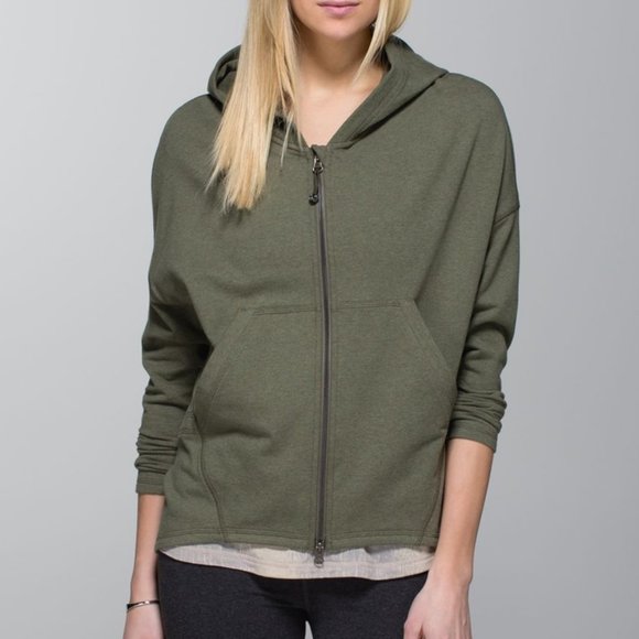 lululemon athletica Tops - Lululemon Hold Your Om Hoodie Jacket 4 Green